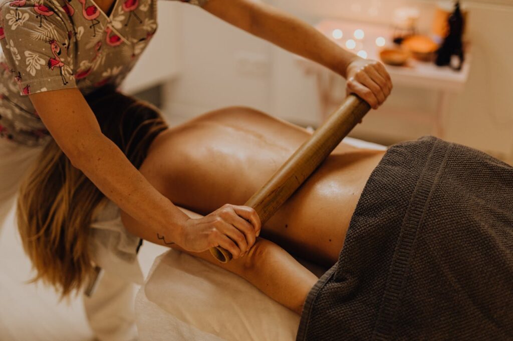 Woman During Massage Therapy